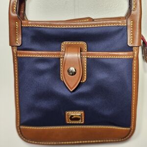 Dooney & Bourke Navy and Brown Crossbody Bag